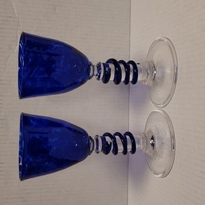Pair of Beautiful Hand Blown Stemware